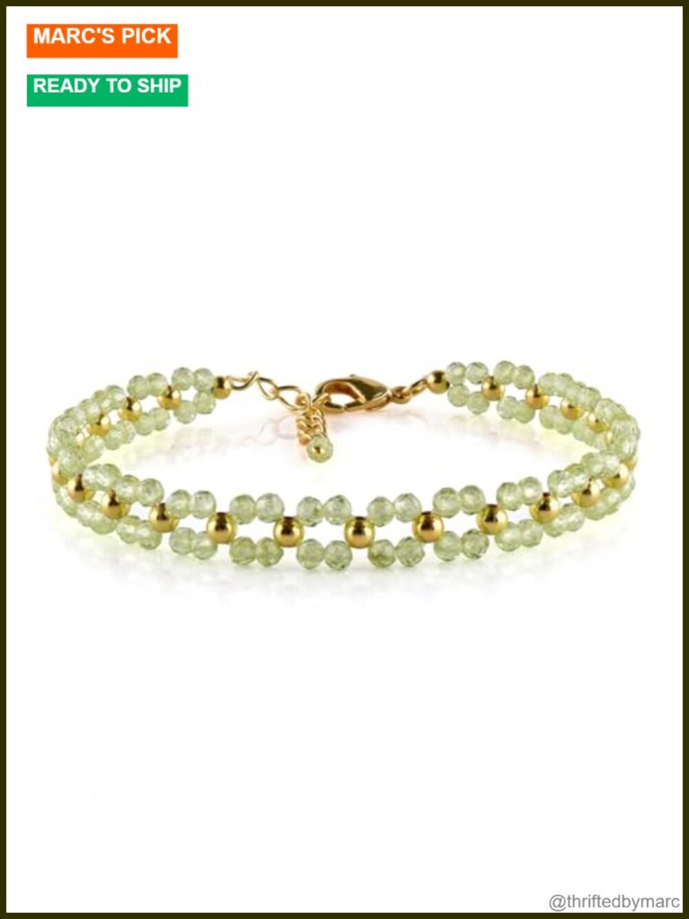 Handmade Natural Peridot Gemstone Bracelet for Women 14K Gold Plated